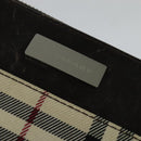 BURBERRY Nova Check Shoulder Bag Canvas Beige Silver Auth ep9259-10