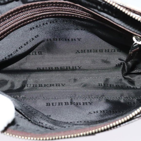 BURBERRY Nova Check Shoulder Bag Canvas Beige Silver Auth ep9259