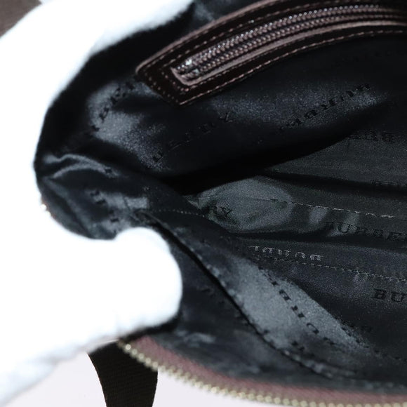 BURBERRY Nova Check Shoulder Bag Canvas Beige Silver Auth ep9259