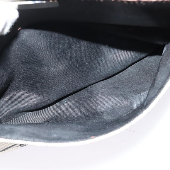 BURBERRY Nova Check Shoulder Bag Canvas Beige Silver Auth ep9259