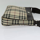 BURBERRY Nova Check Shoulder Bag Canvas Beige Silver Auth ep9259-4