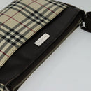 BURBERRY Nova Check Shoulder Bag Canvas Beige Silver Auth ep9259-6