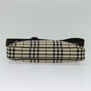 BURBERRY Nova Check Shoulder Bag Canvas Beige Silver Auth ep9259-5
