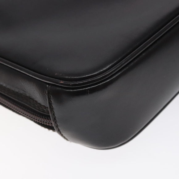 GUCCI Clutch Bag Leather Black Silver 018 0040 Auth ep9261