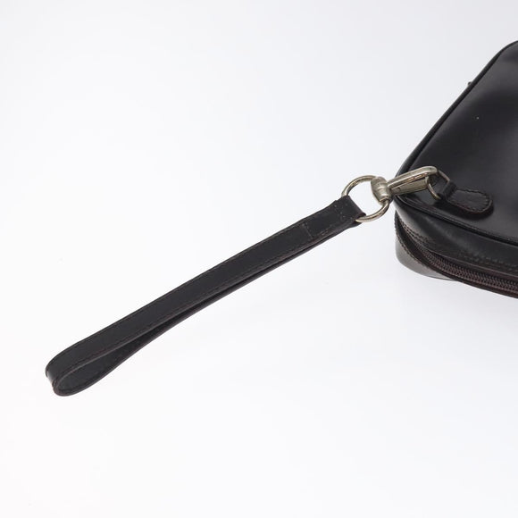 GUCCI Clutch Bag Leather Black Silver 018 0040 Auth ep9261
