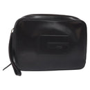 GUCCI Clutch Bag Leather Black Silver 018 0040 Auth ep9261-1