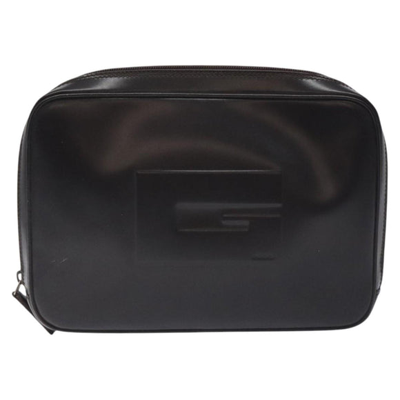 GUCCI Clutch Bag Leather Black Silver 018 0040 Auth ep9261