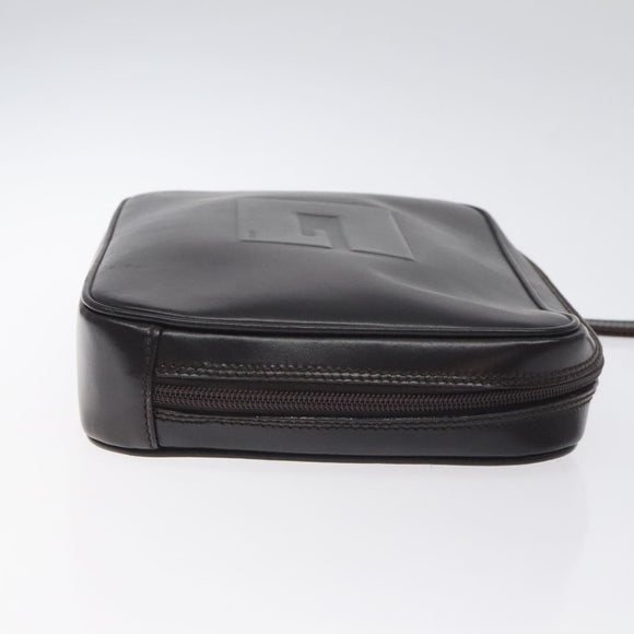GUCCI Clutch Bag Leather Black Silver 018 0040 Auth ep9261