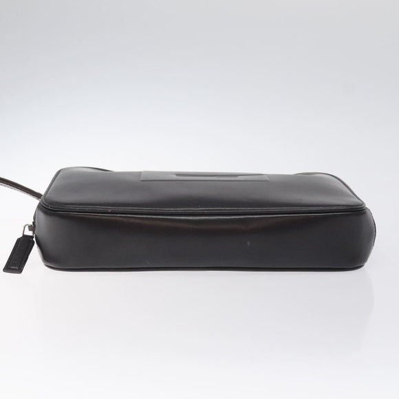 GUCCI Clutch Bag Leather Black Silver 018 0040 Auth ep9261
