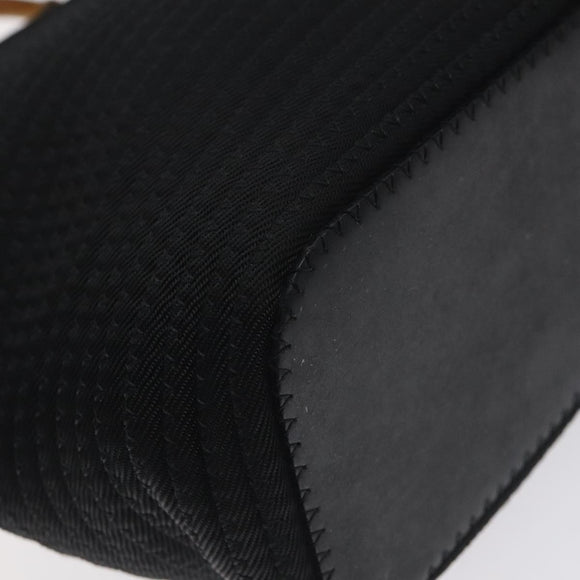 GUCCI Bamboo Hand Bag Nylon Black Silver 000 2058 0540 5 Auth ep9267