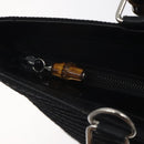 GUCCI Bamboo Hand Bag Nylon Black Silver 000 2058 0540 5 Auth ep9267-10