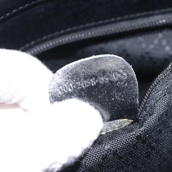 GUCCI Bamboo Hand Bag Nylon Black Silver 000 2058 0540 5 Auth ep9267