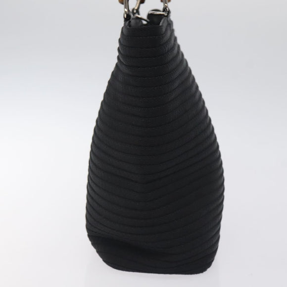 GUCCI Bamboo Hand Bag Nylon Black Silver 000 2058 0540 5 Auth ep9267