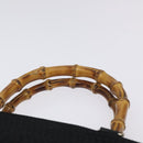 GUCCI Bamboo Hand Bag Nylon Black Silver 000 2058 0540 5 Auth ep9267-8