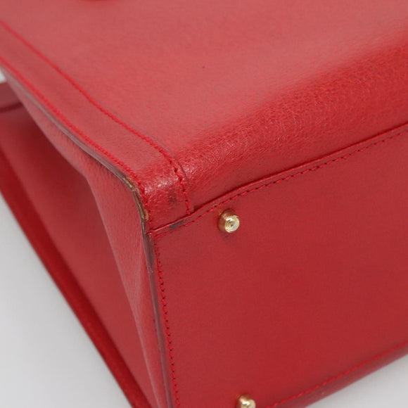 GUCCI Bamboo Hand Bag Leather Red Gold 002 2853 0260 0 Auth ep9268