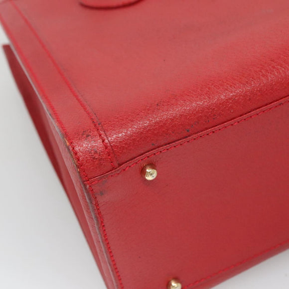 GUCCI Bamboo Hand Bag Leather Red Gold 002 2853 0260 0 Auth ep9268