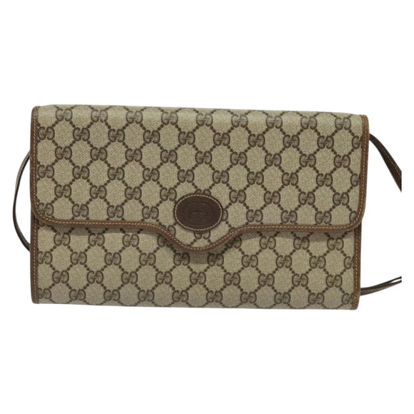 GUCCI GG Supreme Shoulder Bag PVC Beige Gold 004 106 0146 Auth ep9270