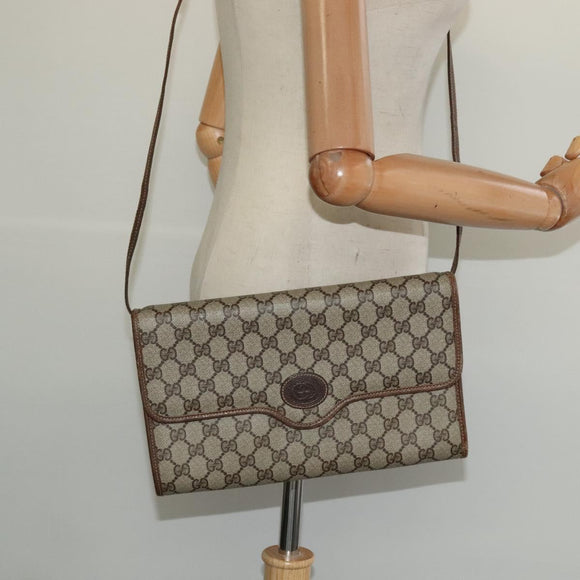 GUCCI GG Supreme Shoulder Bag PVC Beige Gold 004 106 0146 Auth ep9270