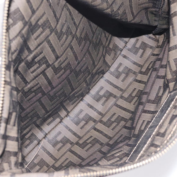 FENDI Zucca Canvas Pouch Black Brown Auth ep9276