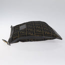 FENDI Zucca Canvas Pouch Black Brown Auth ep9276-4