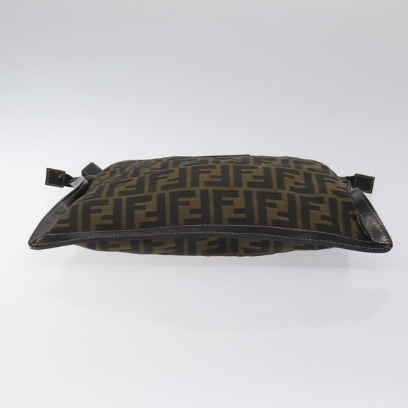 FENDI Zucca Canvas Pouch Black Brown Auth ep9276