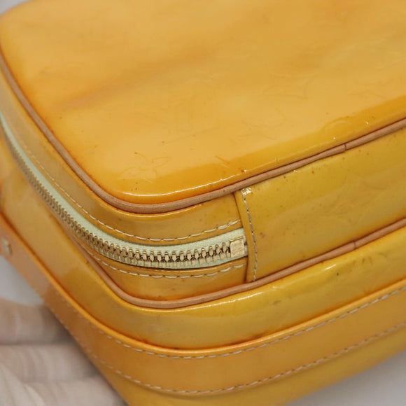 LOUIS VUITTON Monogram Vernis Wooster Bag Lime Yellow M91075 LV Auth ep9296