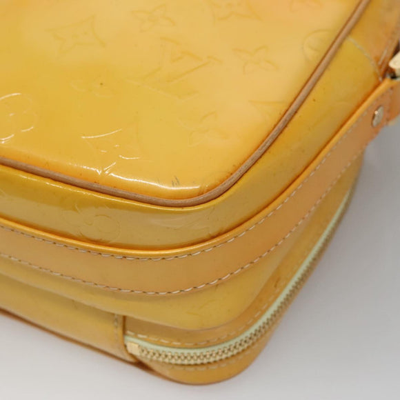 LOUIS VUITTON Monogram Vernis Wooster Bag Lime Yellow M91075 LV Auth ep9296