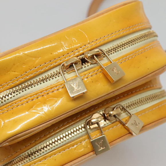 LOUIS VUITTON Monogram Vernis Wooster Bag Lime Yellow M91075 LV Auth ep9296