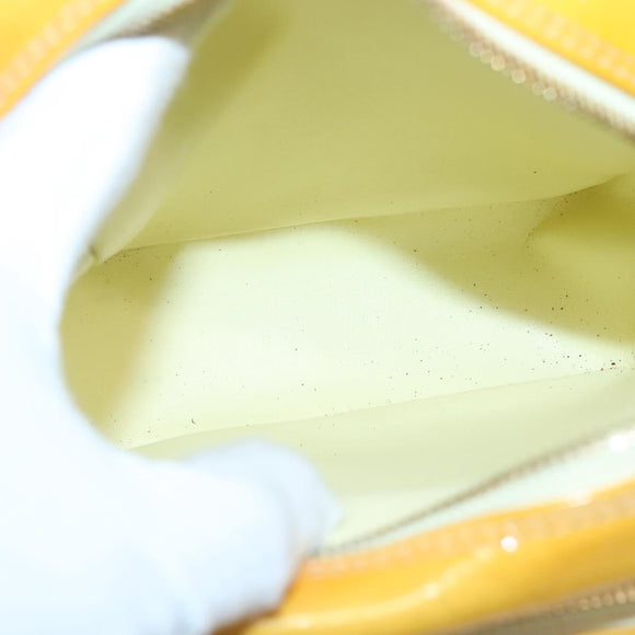 LOUIS VUITTON Monogram Vernis Wooster Bag Lime Yellow M91075 LV Auth ep9296