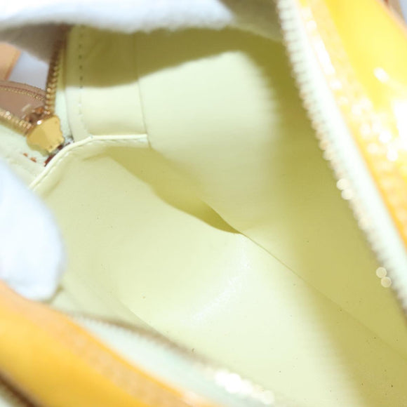 LOUIS VUITTON Monogram Vernis Wooster Bag Lime Yellow M91075 LV Auth ep9296