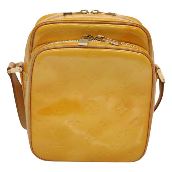 LOUIS VUITTON Monogram Vernis Wooster Bag Lime Yellow M91075 LV Auth ep9296