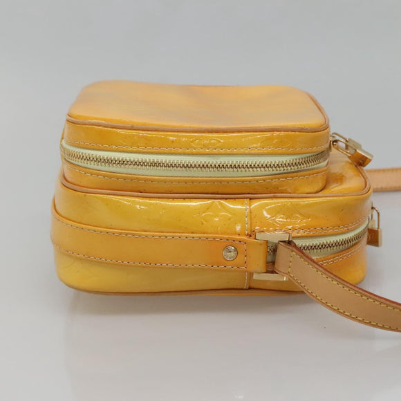 LOUIS VUITTON Monogram Vernis Wooster Bag Lime Yellow M91075 LV Auth ep9296