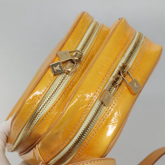 LOUIS VUITTON Monogram Vernis Wooster Bag Lime Yellow M91075 LV Auth ep9296