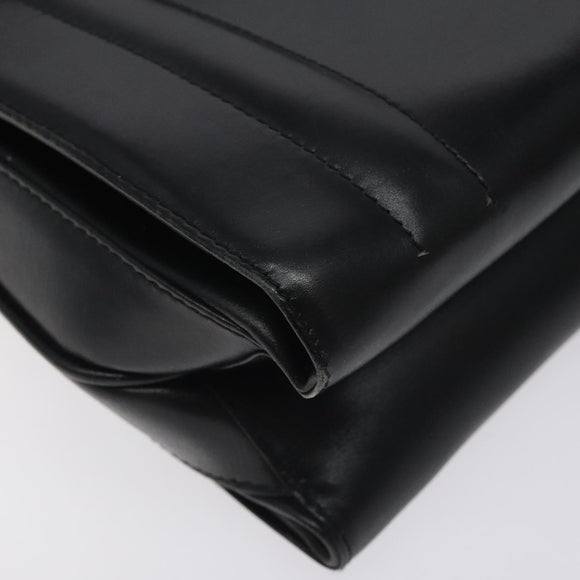 GUCCI Hand Bag Leather Black Gold Auth ep9297