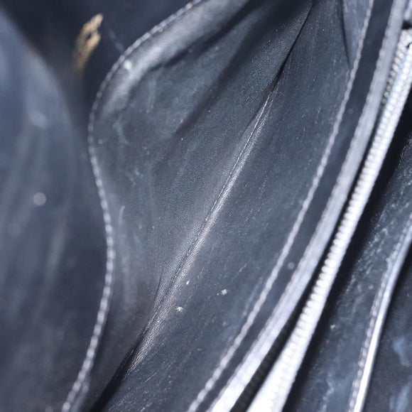 GUCCI Hand Bag Leather Black Gold Auth ep9297