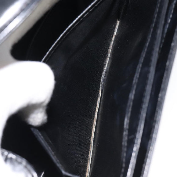 GUCCI Hand Bag Leather Black Gold Auth ep9297