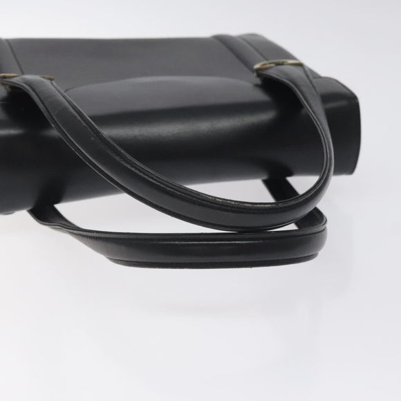 GUCCI Hand Bag Leather Black Gold Auth ep9297