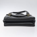 GUCCI Hand Bag Leather Black Gold Auth ep9297-5
