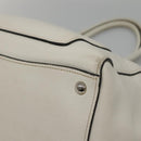 PRADA Tote Bag Leather White Silver Auth ep9305-14