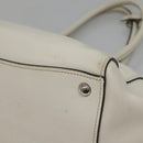 PRADA Tote Bag Leather White Silver Auth ep9305-15