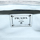 PRADA Tote Bag Leather White Silver Auth ep9305-19