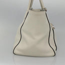 PRADA Tote Bag Leather White Silver Auth ep9305-3