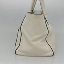 PRADA Tote Bag Leather White Silver Auth ep9305-4