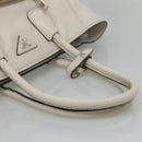PRADA Tote Bag Leather White Silver Auth ep9305-7