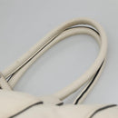 PRADA Tote Bag Leather White Silver Auth ep9305-8