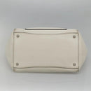 PRADA Tote Bag Leather White Silver Auth ep9305-5