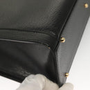 GUCCI Bamboo Hand Bag Leather Black Gold 002 0260 Auth ep9314-10