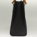GUCCI Bamboo Hand Bag Leather Black Gold 002 0260 Auth ep9314-5