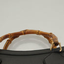GUCCI Bamboo Hand Bag Leather Black Gold 002 0260 Auth ep9314-8