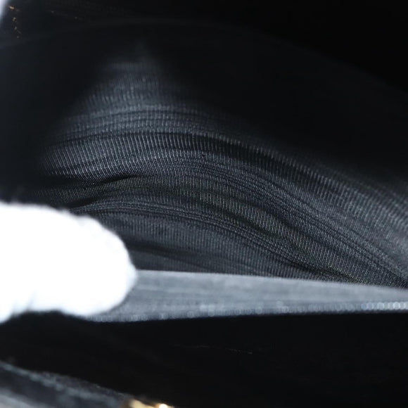 GUCCI Bamboo Hand Bag Leather Black Gold 002 1186 0259 Auth ep9321